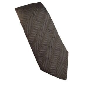 Barton Moda 100% Silk Tie Brown Geometric Stripe Woven Jacquard Mens Tie